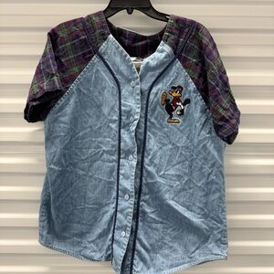 Vintage Daffy Duck Denim Shirt Size Medium